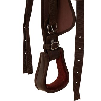 Western zadel, hoofdstel en borstriem 13&amp;quot; echt leer bruin