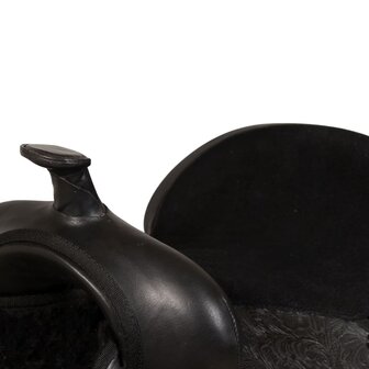 Western zadel, hoofdstel en borstriem 15&amp;quot; echt leer zwart