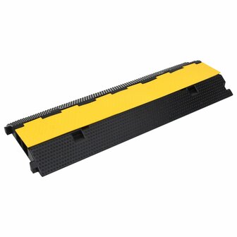 Kabelbeschermers drempel met 2 tunnels 2 st 100 cm rubber