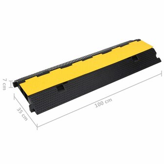 Kabelbeschermers drempel met 2 tunnels 2 st 100 cm rubber