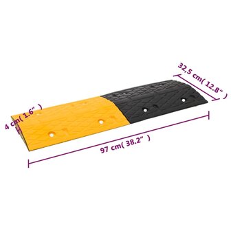 Verkeersdrempels 5 st 97x32,5x4 cm rubber geel en zwart