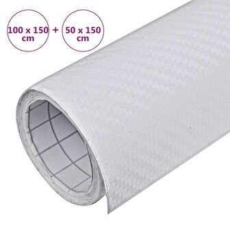2 st Autofolie 3D 100x150 cm + 50x150 cm wit
