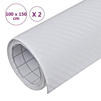 2 st Autofolie 3D 100x150 cm wit