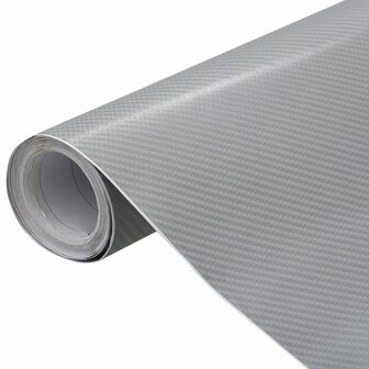 2 st Autofolie 4D 100x150 cm + 50x150 cm zilverkleurig