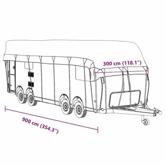 Caravan dakbedekking 900x300 cm vliesvlies grijs