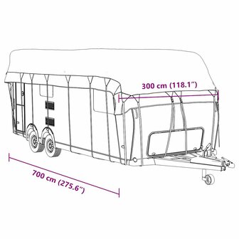 Caravan dakbedekking 700x300 cm vliesvlies grijs