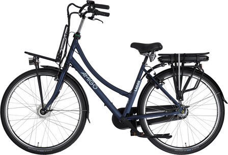 Amigo E-Lagos T2 Dames 3V V-Brakes matblauw 50 cm 28 inch matblauw 50 cm 28 inch