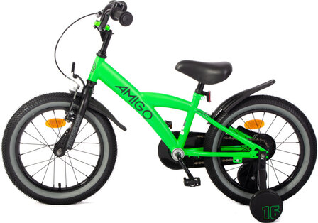 Amigo Thunder Jongens Terugtraprem neon groen/zwart 23,5 cm 16 inch neon groen/zwart 23,5 cm 16 inch