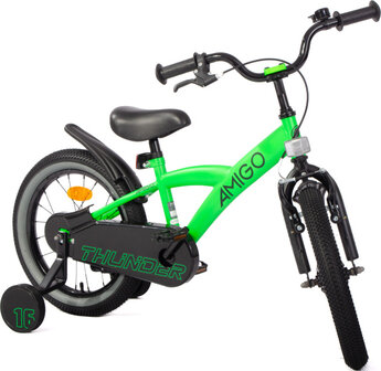 Amigo Thunder Jongens Terugtraprem neon groen/zwart 23,5 cm 16 inch neon groen/zwart 23,5 cm 16 inch