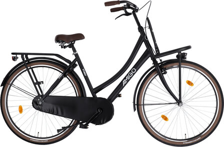 Amigo Sturdy Dames Terugtraprem matzwart 50 cm 28 inch matzwart 50 cm 28 inch