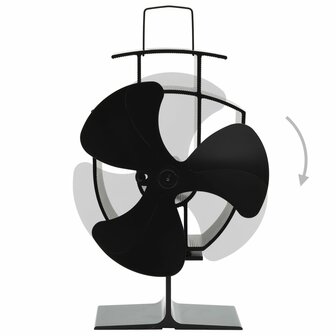 Kachelventilator met 3 vinnen zwart