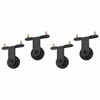 Hardwaresets voor schuifdeuren 2 st 200 cm staal zwart