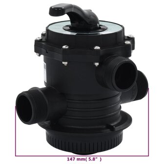 Multipoortventiel voor zandfilter 6-weg 1,5&amp;quot; ABS