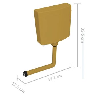 Toiletstortbak met watertoevoer onderin 3/6 L currygeel