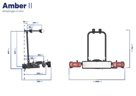 Pro-User Amber Ii Trekhaak Fietsendrager 7/13-Polig Max. 50 Kg