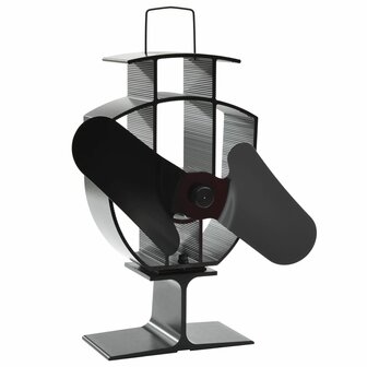 Kachelventilator met 2 vinnen zwart