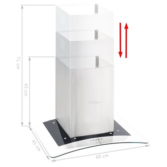Wandafzuigkap 756 m&sup3;/u LED 60 cm roestvrij staal