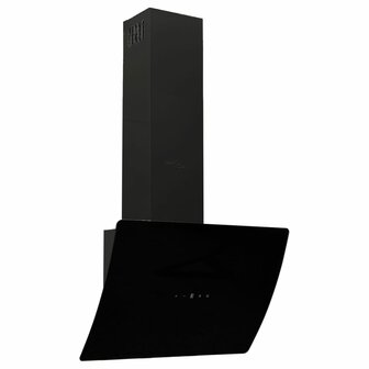 Wandafzuigkap 60 cm staal en gehard glas zwart