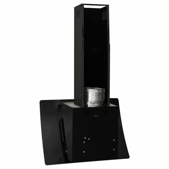Wandafzuigkap 60 cm staal en gehard glas zwart
