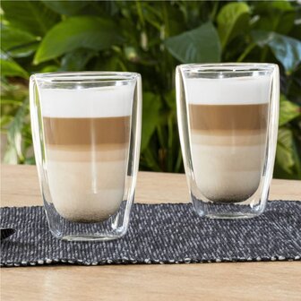 2-delige Glazenset latte macchiato 400 ml transparant