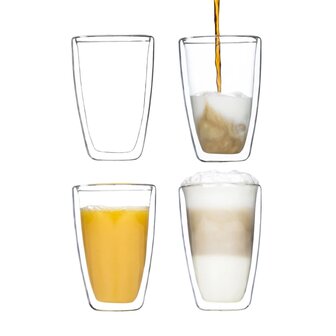 2-delige Glazenset latte macchiato 400 ml transparant