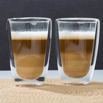 2-delige Glazenset latte macchiato 400 ml transparant