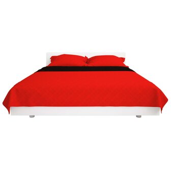 131552  Dubbelzijdig Quilted Bedspread Rood en Zwart 170x210 cm