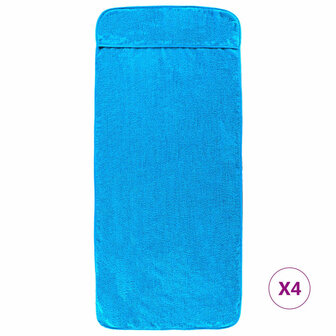 Strandhanddoeken 4 st 400 g/m&sup2; 60x135 cm stof turquoise
