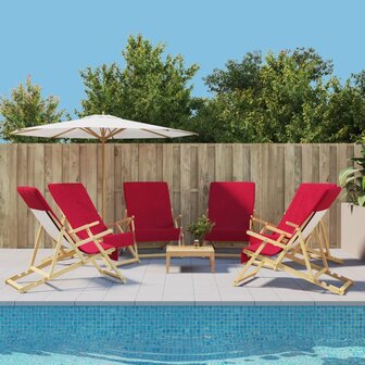 Strandhanddoeken 6 st 400 g/m&sup2; 60x135 cm stof bordeauxrood