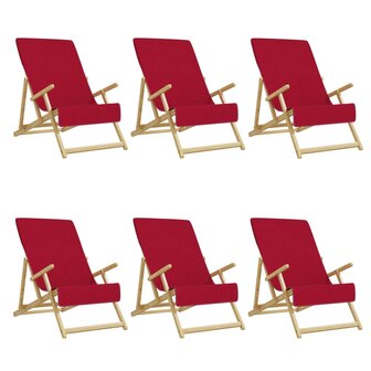 Strandhanddoeken 6 st 400 g/m&sup2; 60x135 cm stof bordeauxrood