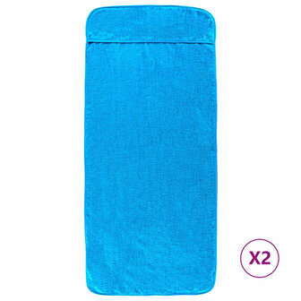 Strandhanddoeken 2 st 400 g/m&sup2; 60x135 cm stof turquoise