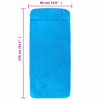 Strandhanddoeken 2 st 400 g/m&sup2; 60x135 cm stof turquoise