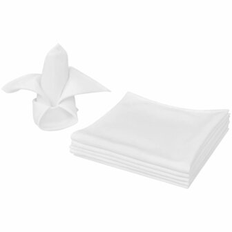 Servetten wit 10 stuks 50 x 50 cm