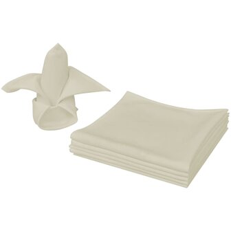 Servetten 10 stuks cr&eacute;me 50x50 cm