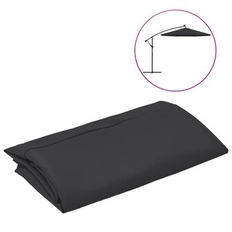Vervangingsdoek voor zweefparasol 350 cm zwart