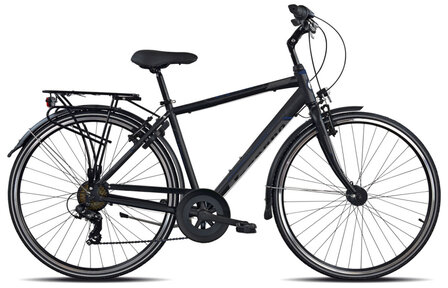 Legnano Cambridge 54 Cm Heren 7V V-Brakes matzwart/grijs 28 inch matzwart/grijs 28 inch