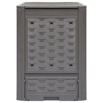 Compostbakken 3 st 900 L 60x60x83 cm kunststof rattan bruin