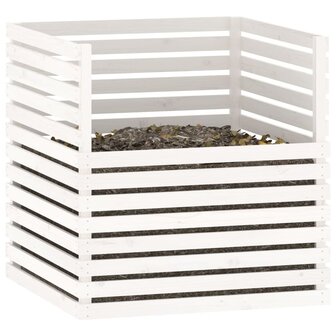 Compostbak 100x100x102 cm massief grenenhout wit
