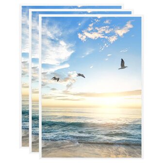 Fotolijsten 3 st voor tafel 15x21 cm MDF wit