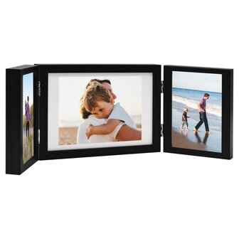 Fotolijst drieluik 28x18 cm+2x(13x18 cm) zwart
