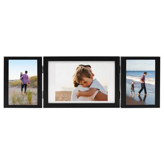 Fotolijst drieluik 28x18 cm+2x(13x18 cm) zwart