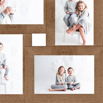 Fotolijst voor 4x(10x15 cm) foto MDF lichtbruin