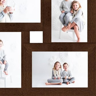 Fotolijst voor 4x(10x15 cm) foto MDF donkerbruin