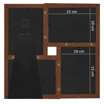 Fotolijst voor 4x(10x15 cm) foto MDF donkerbruin