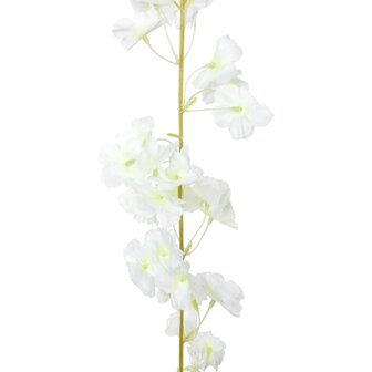 Kerstslingers met bloemen 6 st 180 cm wit