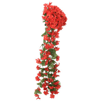 Kerstslingers met bloemen 3 st 85 cm rood