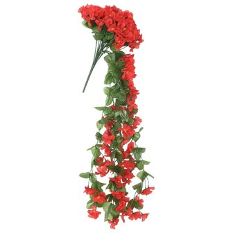 Kerstslingers met bloemen 3 st 85 cm rood