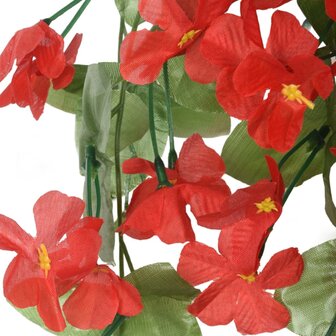 Kerstslingers met bloemen 3 st 85 cm rood