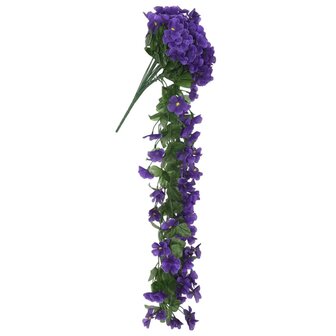 Kerstslingers met bloemen 3 st 85 cm donkerpaars