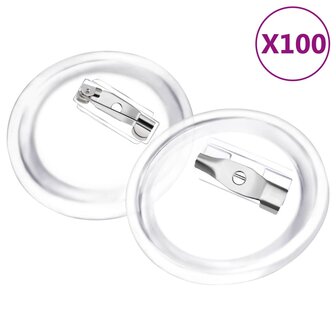 Buttons met spelden 100 st 25 mm acryl